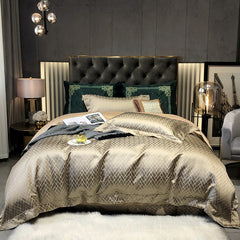 Black Gold Cotton Satin Duvet Cover Set | Yedwo Home