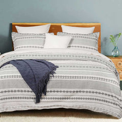Boho Textured Cotton Jacquard Duvet Cover Set | Yedwo