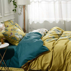 Egyptian Cotton Bird&Flower Duvet Cover Set | Yedwo Home