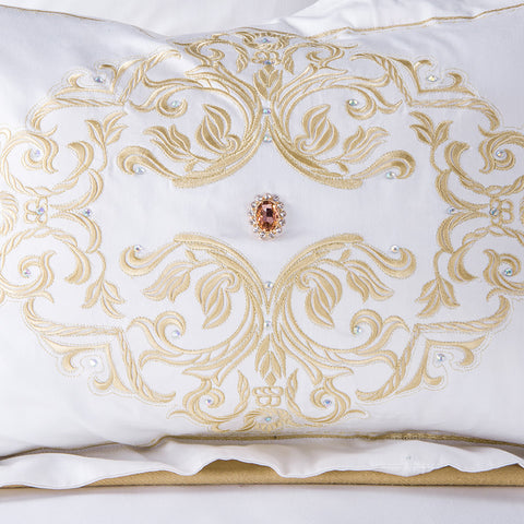 Egyptian Cotton Chic Golden Embroidery Duvet Cover Set | Yedwo Home
