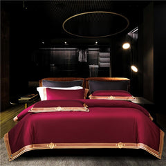 Embroidered Motif Border Duvet Cover Set | Yedwo Home