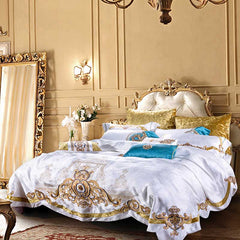 Evaria Satin Cotton Luxury Royal Duvet Cover Set | Yedwo Home