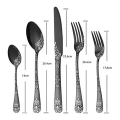 Flatware Set with Unique Floral Laser Design(20 Pcs) | Yedwo Design