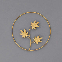 Gold Metal Ginkgo Wall Ornaments | Yedwo Design