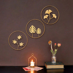 Gold Metal Ginkgo Wall Ornaments | Yedwo Design