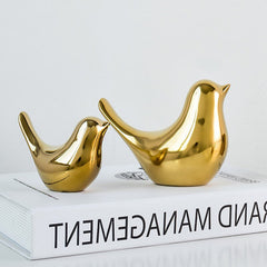 Gold Modern Small Birds Statues | Yedwo