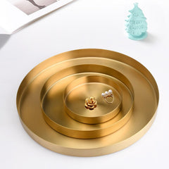 Gold Round Shape Storage Tray | Yedwo