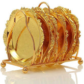 Golden 6 Piece Creative Drink Coasters | Yedwo Design