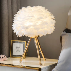 Feather Beside Table Lamp for Bedroom | Yedwo Design