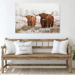 Highland Cow Canvas Print Wall Art | Yedwo