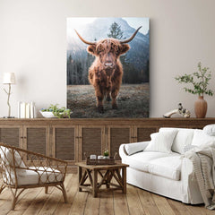Highland Cow Canvas Print Wall Art | Yedwo
