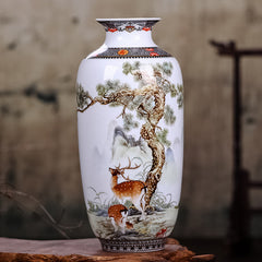 Jingdezhen Chinese Lucky Painting Porcelain Vase | Yedwo Design