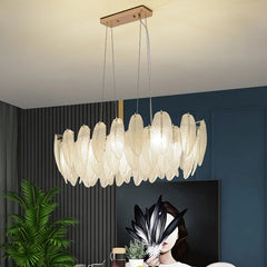 Luxury Glass Feather Art Deco Pendant Light | Yedwo