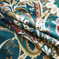 Luxury Paisley Egyptian Cotton Teal Boho Duvet Cover | Yedwo