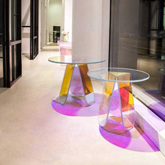 Modern Accent Table Iridescent Acrylic End Table | Yedwo