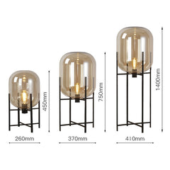 Modern Industrial Smoke Gray Glass Floor Lamp | Yedwo Design