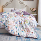 Purple Floral Birds Pattern Duvet Cover Set | Yedwo