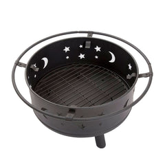 Star and Moon Steel Wood Burning Fire Pit | Yedwo Design