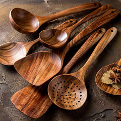 Thailand Teak Natural Wood Cooking Set | Yedwo Home