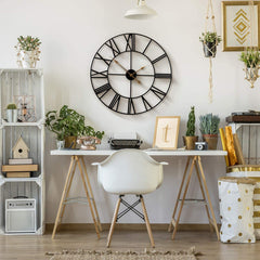 Roman Numeral Large Metal Wall Clocks | Yedwo Design