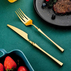 Titanium Golden Plated Silverware Flatware Set | Yedwo