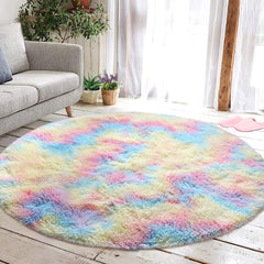 Ultra Soft Fluffy Round Rainbow Rugs | Yedwo Home