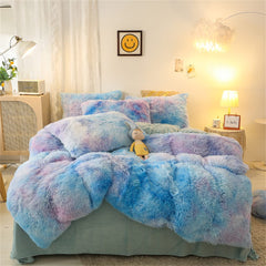 Ultra Soft Shaggy Rainbow Duvet Cover(3pcs) | Yedwo Home