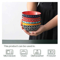 Vibrant Colorful Ceramic Dessert Bowls Set of 6 | Yedwo Design