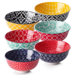 Vibrant Colorful Ceramic Dessert Bowls Set of 6 | Yedwo Design
