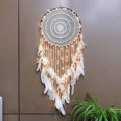 Bohemian Chic Dreamcatcher with Hanging Feathers