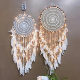 Bohemian Chic Dreamcatcher with Hanging Feathers