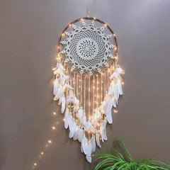Bohemian Chic Dreamcatcher with Hanging Feathers