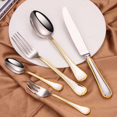 Selena Silver Gold Luxury Cutlery Set | Yedwo Design