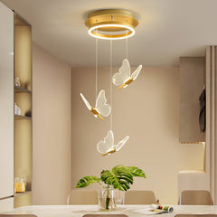 3D-Butterfly Spiral Iron Acrylic Chandelier | Yedwo Design