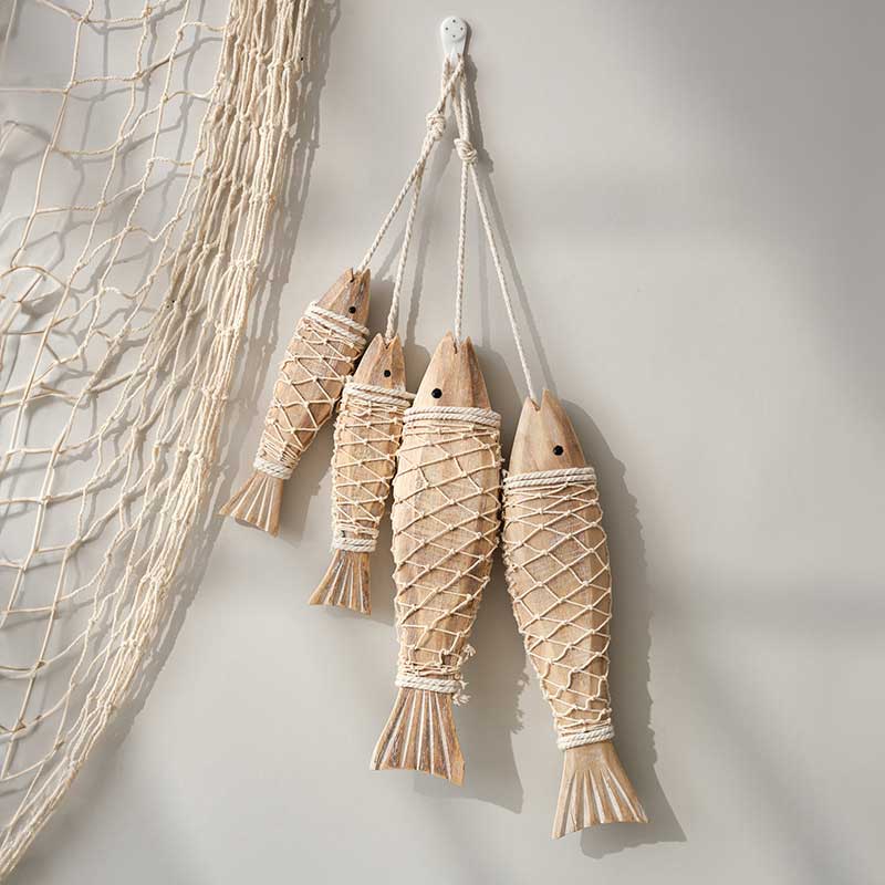Decoration Cod Fish 4 Pack Handmade Wooden Nautical Fish Decorations | Yedwo Design – YEDWO