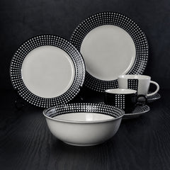 HELVÉA Black & White Checkered Ceramic Dinnerware | Yedwo Design