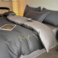60S Long-staple Cotton Solid Color Embroidery Duvet Cover | Yedwo Home