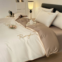 60S Long-staple Cotton Solid Color Embroidery Duvet Cover | Yedwo Home