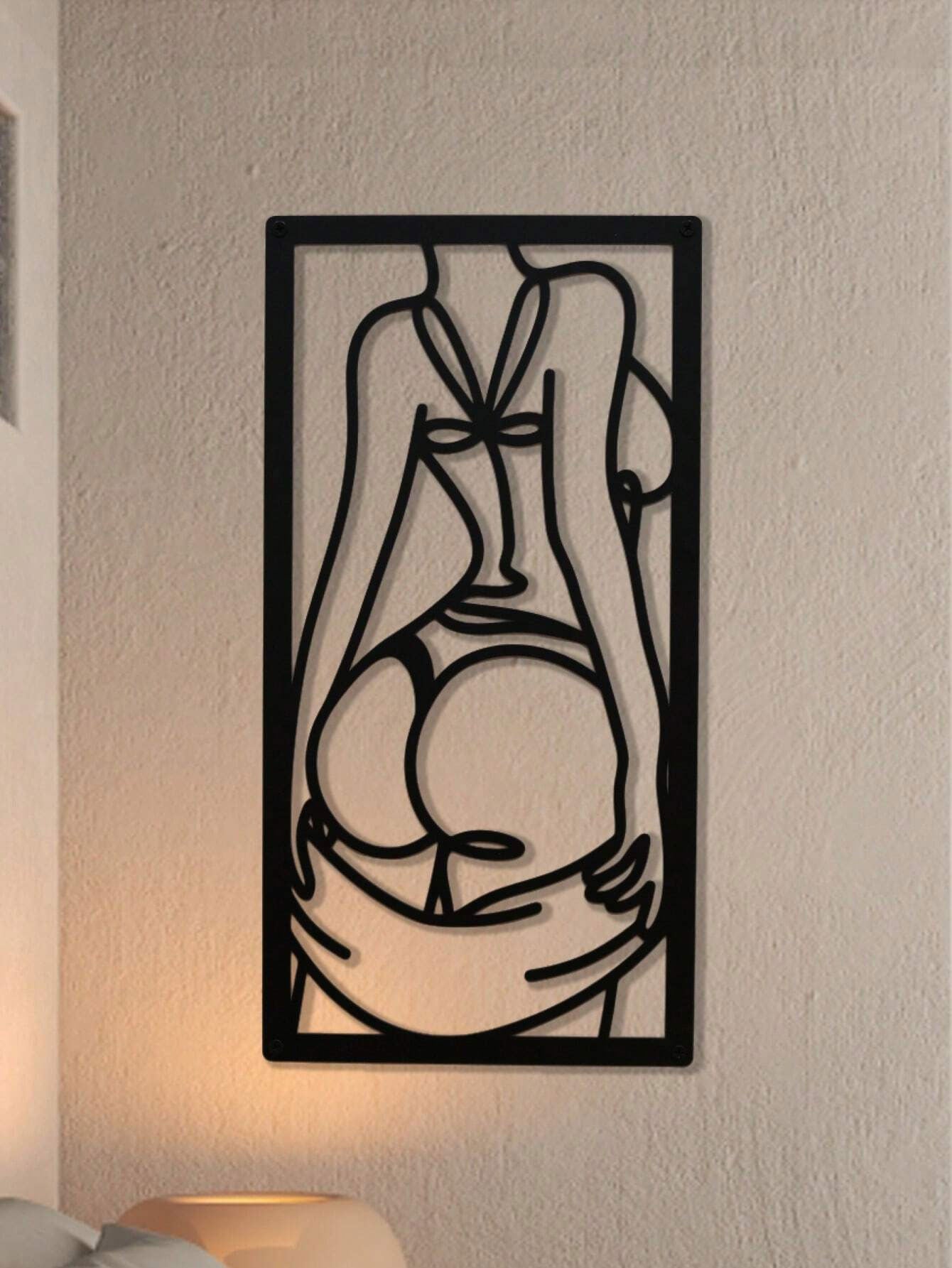 A Beautiful Woman With Half-covered, Half-exposed Body And Curled Buttocks, Metal Wall Art