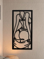 A Beautiful Woman With Half-covered, Half-exposed Body And Curled Buttocks, Metal Wall Art