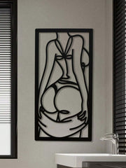 A Beautiful Woman With Half-covered, Half-exposed Body And Curled Buttocks, Metal Wall Art