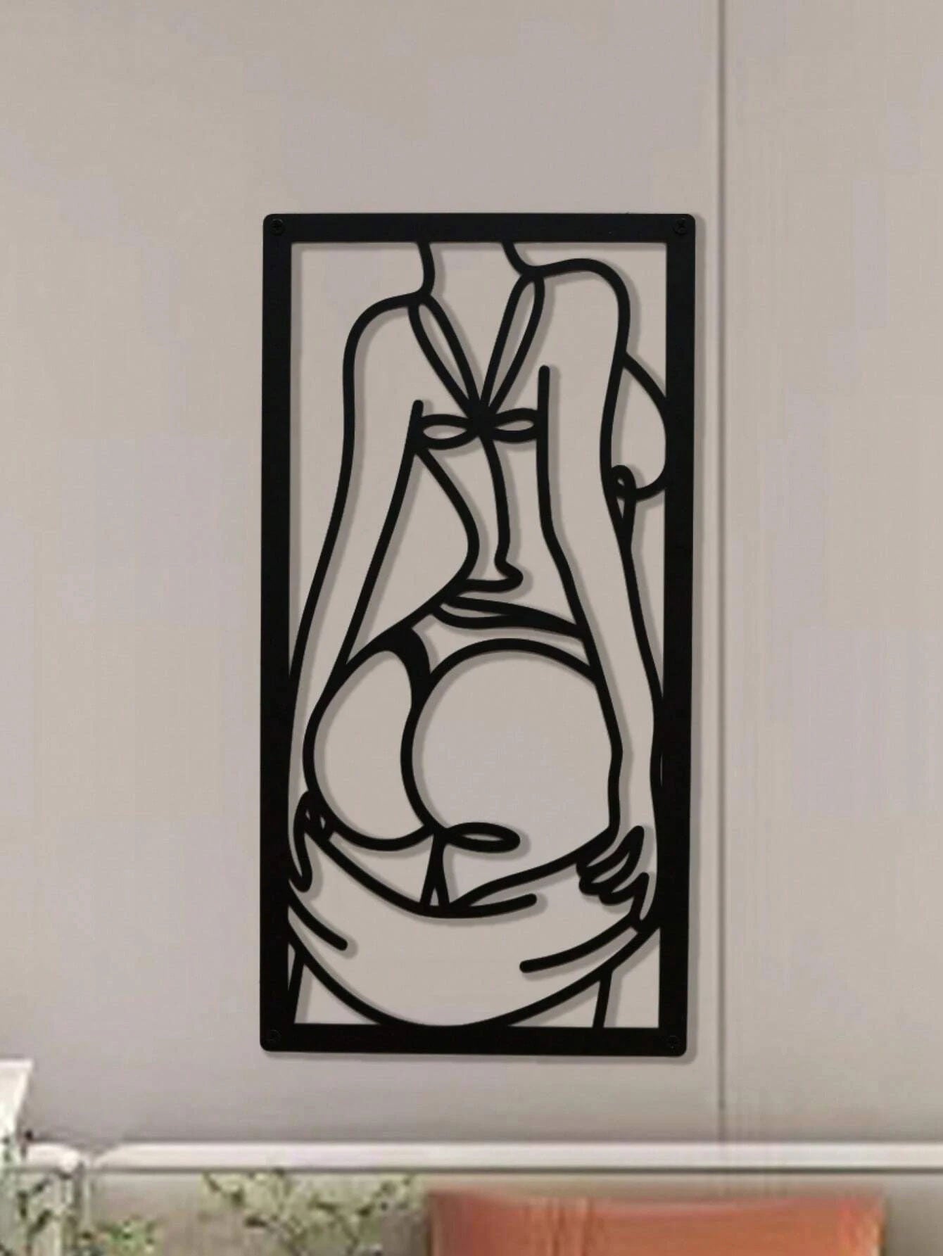 A Beautiful Woman With Half-covered, Half-exposed Body And Curled Buttocks, Metal Wall Art
