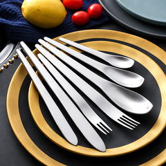 AIVESS Matte Stainless Steel Steak Cutlery Set | Yedwo