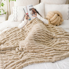 ALEX Luxury Reversible Faux Rabbit Fur Leopard Blanket | Yedwo