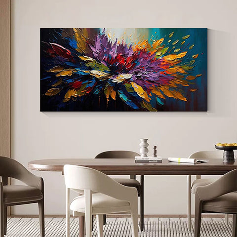 Abstract Colored Floral Painting Canvas Wall Art | Yedwo