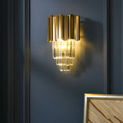 Adorjan Ridged Metal And Crystal Wall Lamp | Yedwo Design
