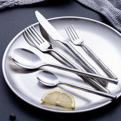 Aldomara Bamboo Stainless Steel Gold&Silver Cutlery Set | Yedwo