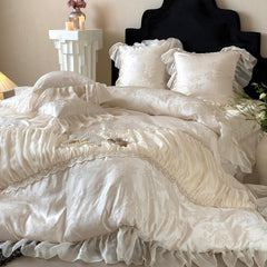 Améliane French Luxury Long-Staple Cotton Lace Bedding Set | Yedwo