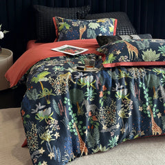 American Prairie Animal Print Long-Staple Cotton 4-Piece Bedding Set | Yedwo