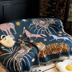 Animal Circus Art Tapestry Throw Blanket | Yedwo Design